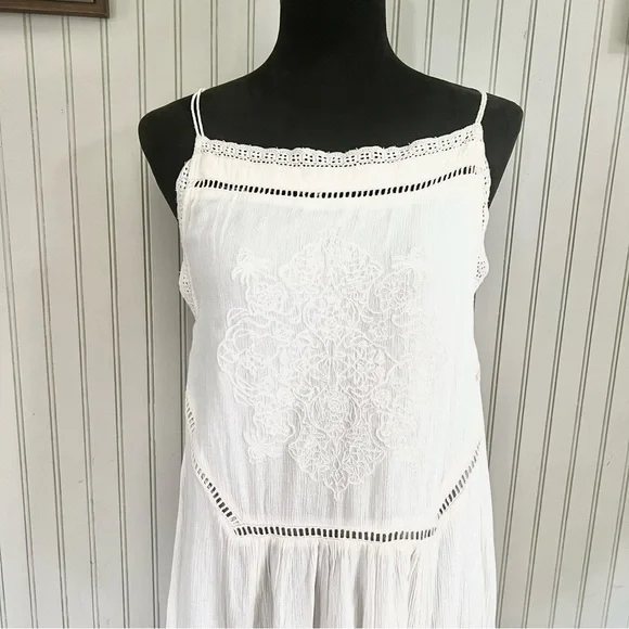 Billabong Sea Goddess White Bib Front Midi Dress Billabong Sea Goddess White Bib Front Midi Dress